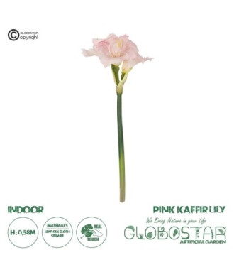 GloboStar® Artificial Garden PINK KAFFIR LILY BRANCH 21390 Τεχνητό Διακοσμητικό Κλαδί Ροζ Κρίνο Y58cm